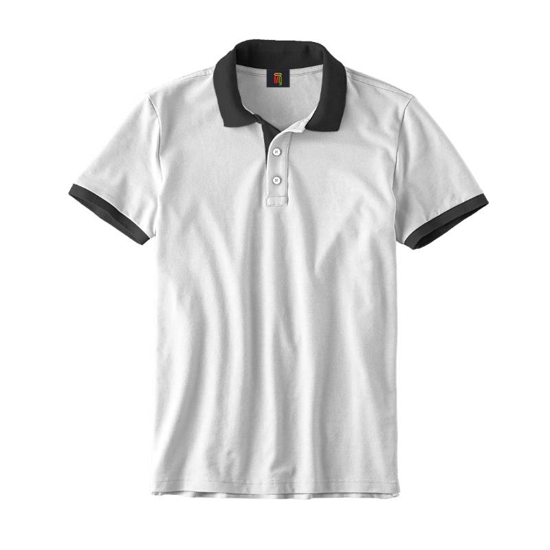 OMG Endurance Unisex Pattern Polo T-Shirt II - White With Black