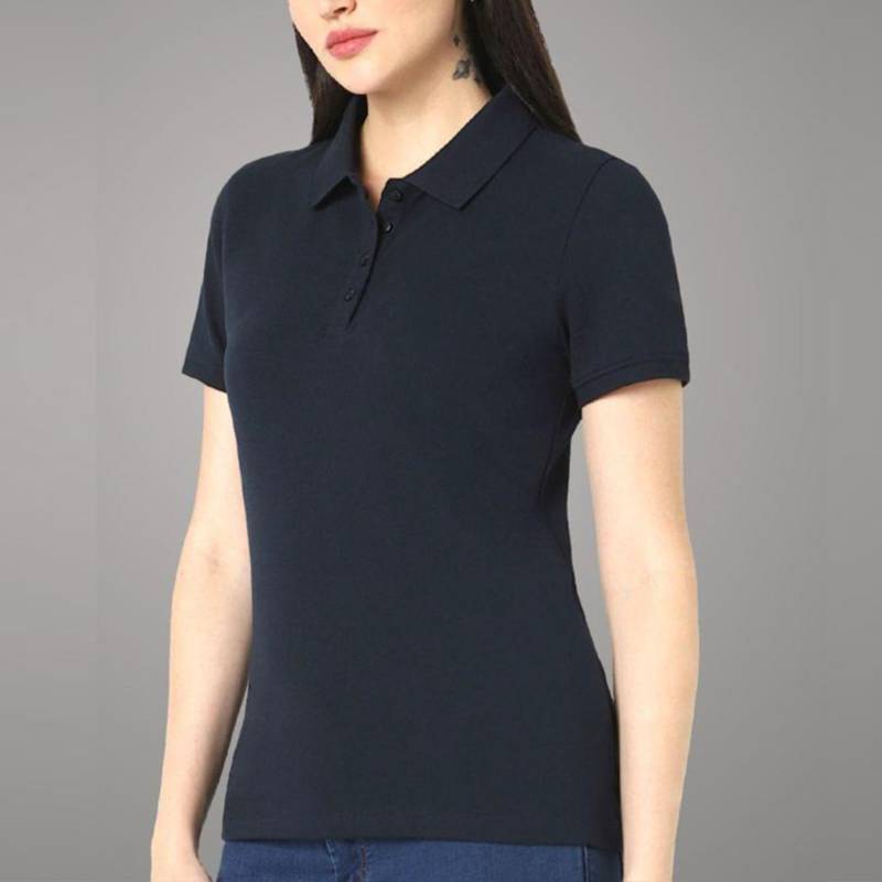 Jack & Jones Veromoda Plain Polo T-Shirt - Navy Blue
