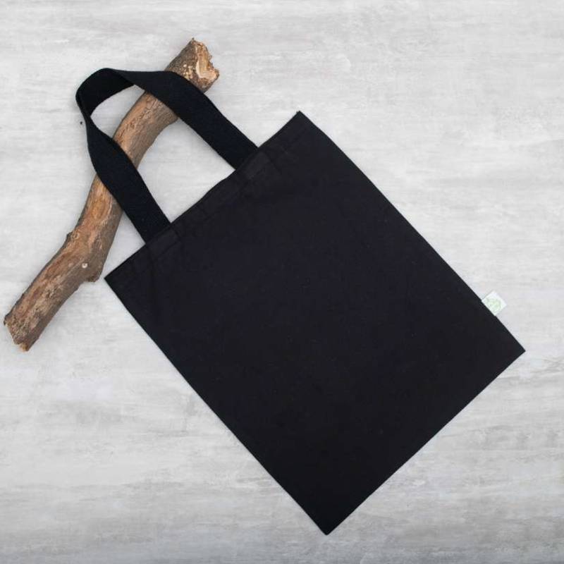 Oblique Birch Cotton Tote - Black