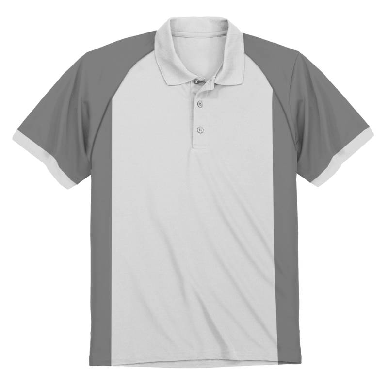 OMG Endurance Unisex In & Out Pattern Polo T-Shirt - II - White With Grey