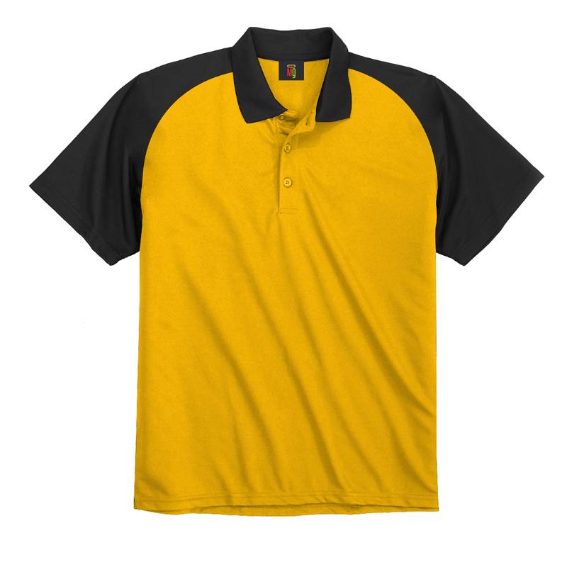 OMG Endurance Unisex In & Out Pattern Polo T-Shirt - I - Yellow With Black