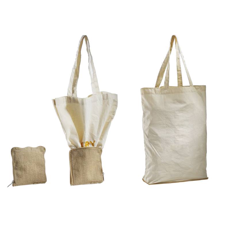 Oblique Cedar Foldable Jute Cotton Bag