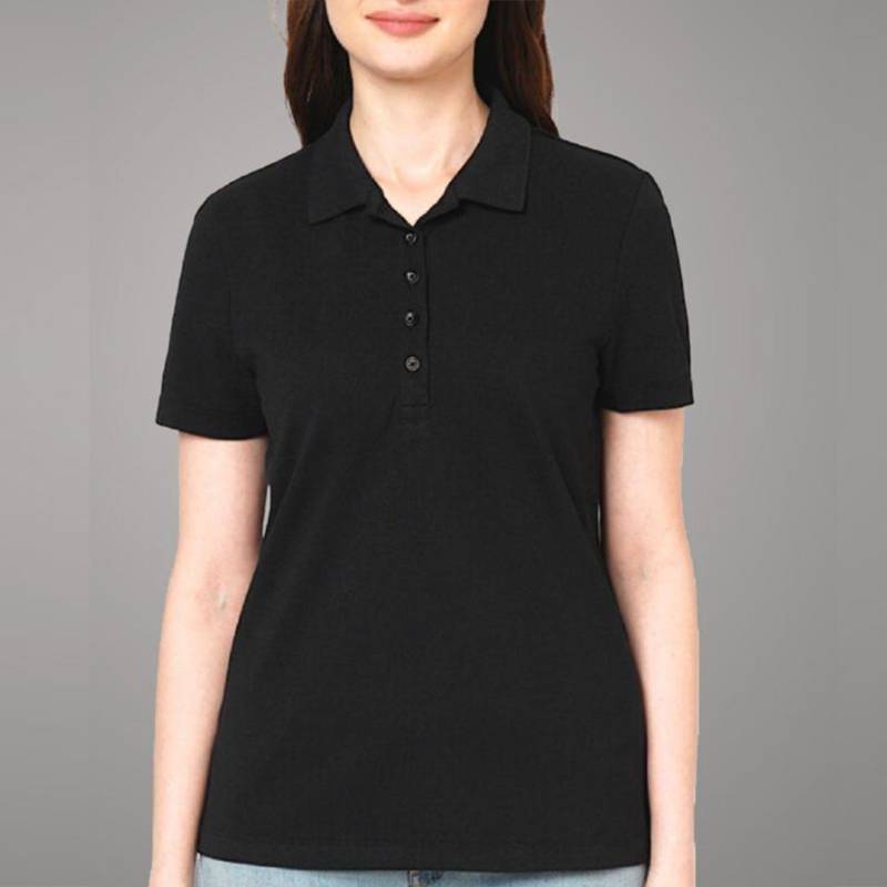Jack & Jones Veromoda Plain Polo T-Shirt - Black
