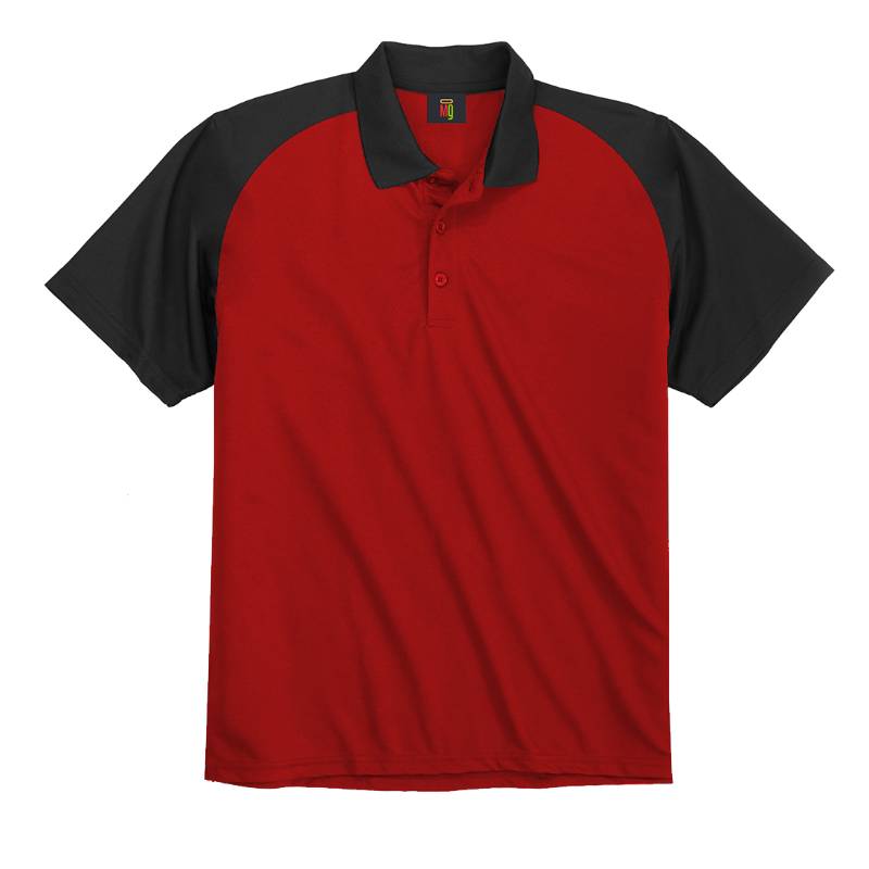 OMG Endurance Unisex In & Out Pattern Polo T-Shirt - I - Maroon With Black