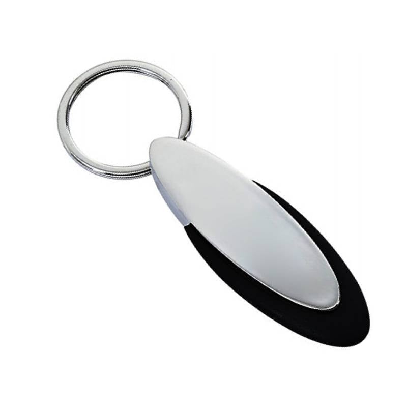 Premium metal key chain with rubber shell - CGP-596 -Black