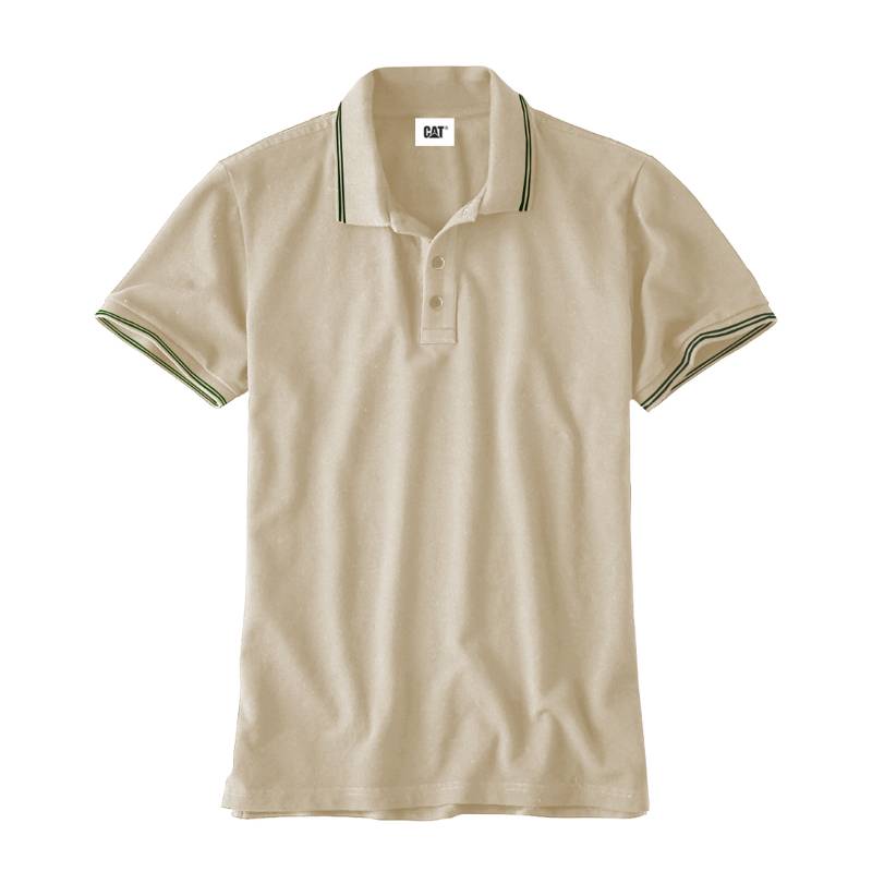 OMG Endurance Unisex Tipping Polo T-Shirt - Beige With Black