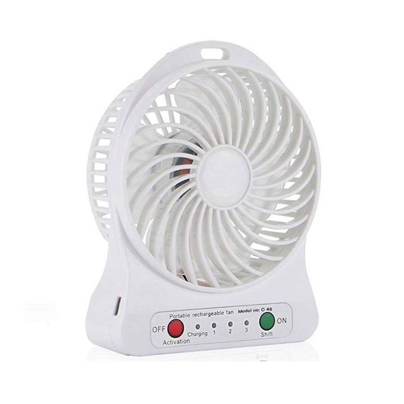 PowerPlus 3 speed portable fan with torch