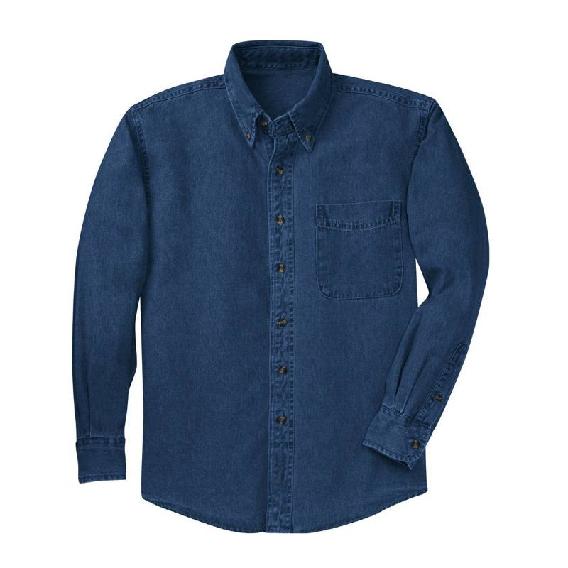 SOIL Unisex Denim Formal Shirt - Dark Blue