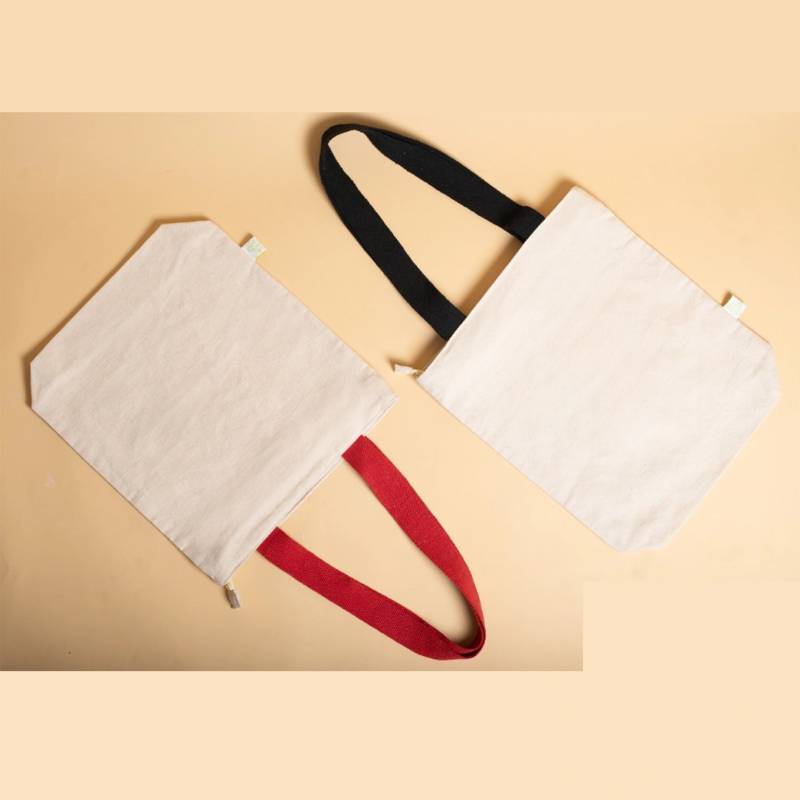 Oblique Alpine Cotton Tote Bag - Red