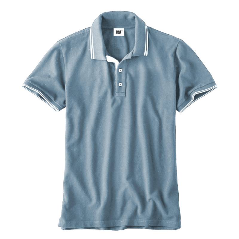 OMG Endurance Unisex Tipping Polo T-Shirt - Denim Blue With White