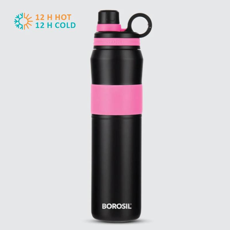 Borosil Hydra Thirst Burst Fuchsia Water Bottle