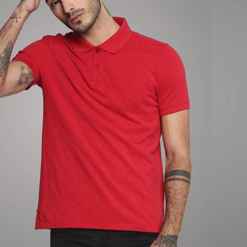 Jack & Jones Plain Polo T-Shirt - Red
