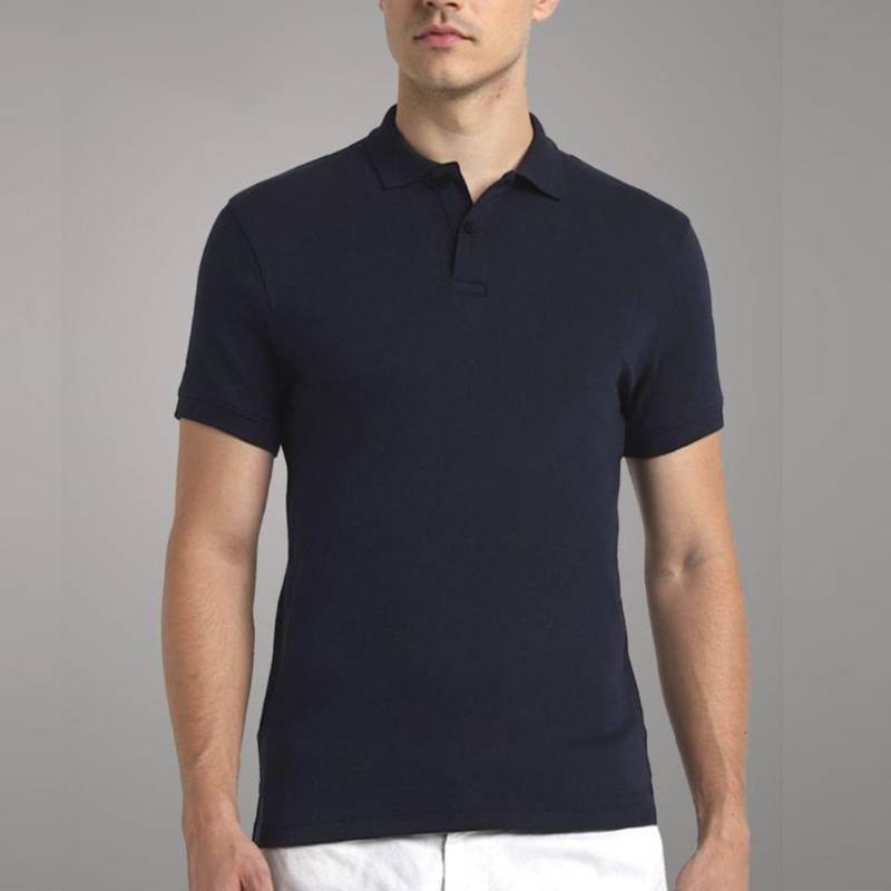 Jack & Jones Interlock Polo T-Shirt - Navy Blue