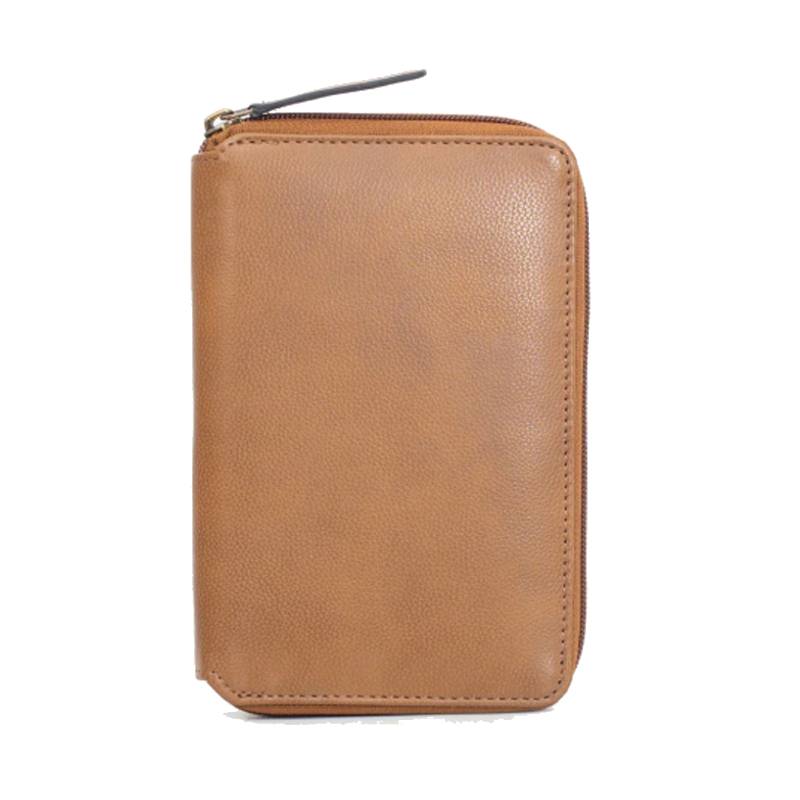 Oblique Trotter Passport Pouch - Tan