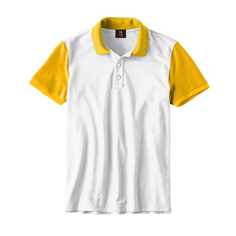OMG Endurance Unisex Pattern Polo T-Shirt III - White With Yellow