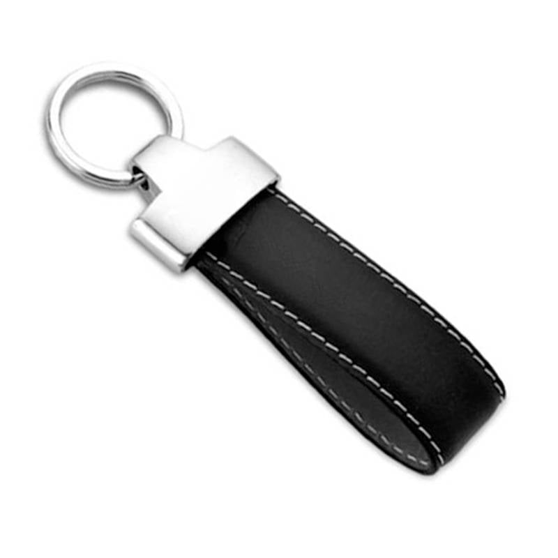 Leatherette Silver Keychain PBKC 510 - Black