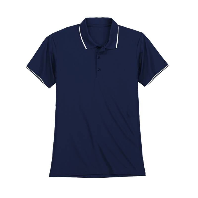 OMG Endurance Women's Tipping Polo T-Shirt - Navy Blue With White