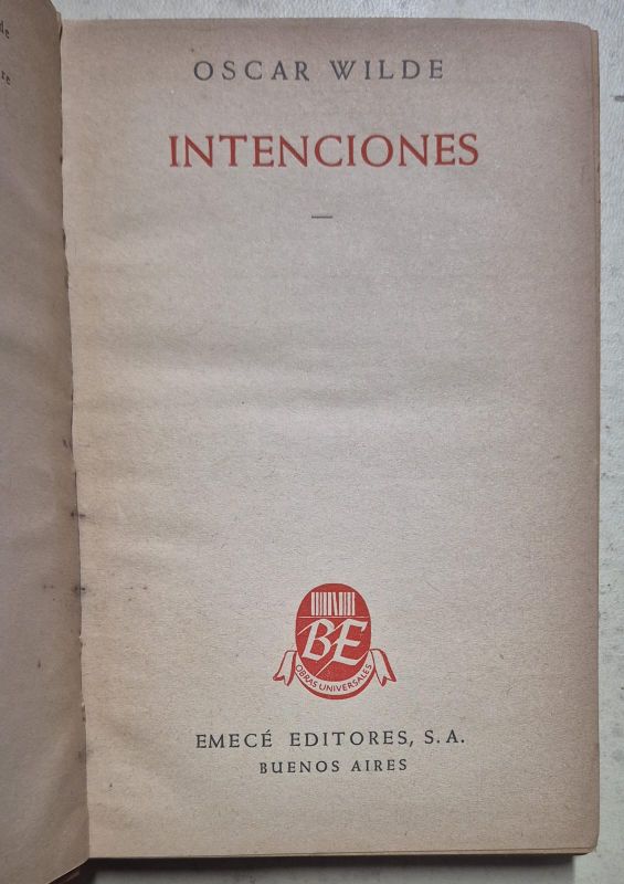 Oscar Wilde / Intenciones