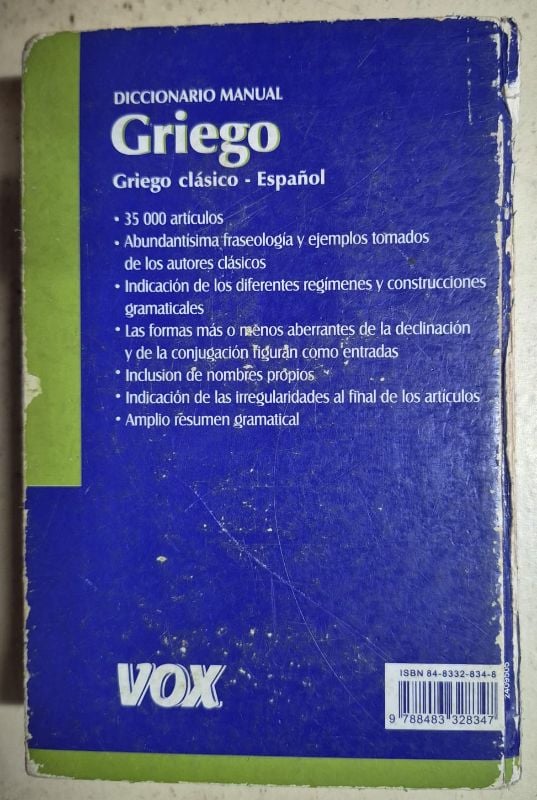 Diccionario Manual Griego clásico - Español