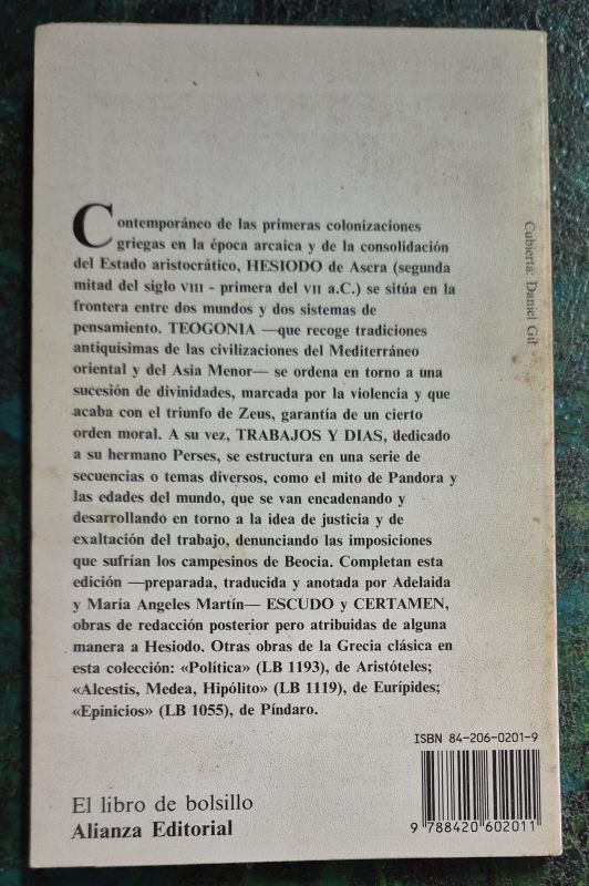 Teogonía - Trabajos y días - Escudo - Certamen