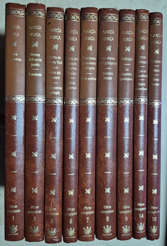 Lote obras completas Federico García Lorca 9 libros
