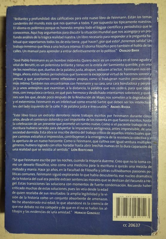 José Pablo Feinmann Escritos imprudentes