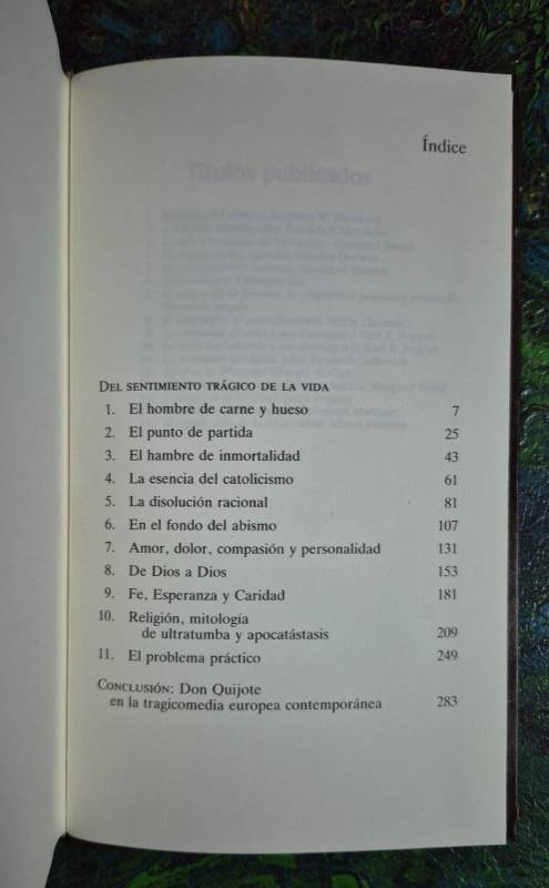 Del sentimiento trágico de la vida