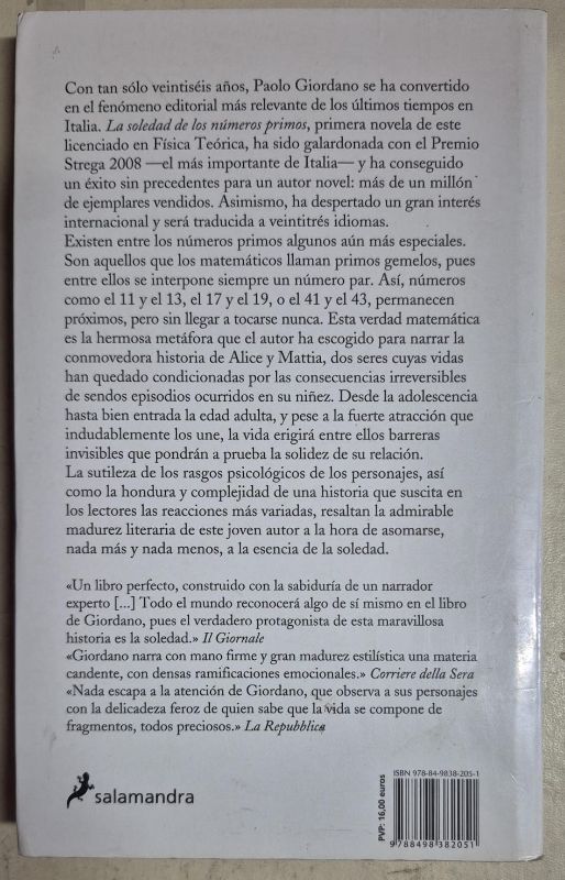 La soledad de los números primos