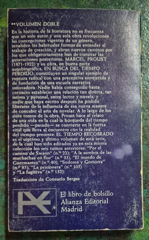 En busca del tiempo perdido 7 El tiempo recobrado