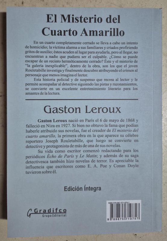 El misterio del cuarto amarillo / Roble/Plus