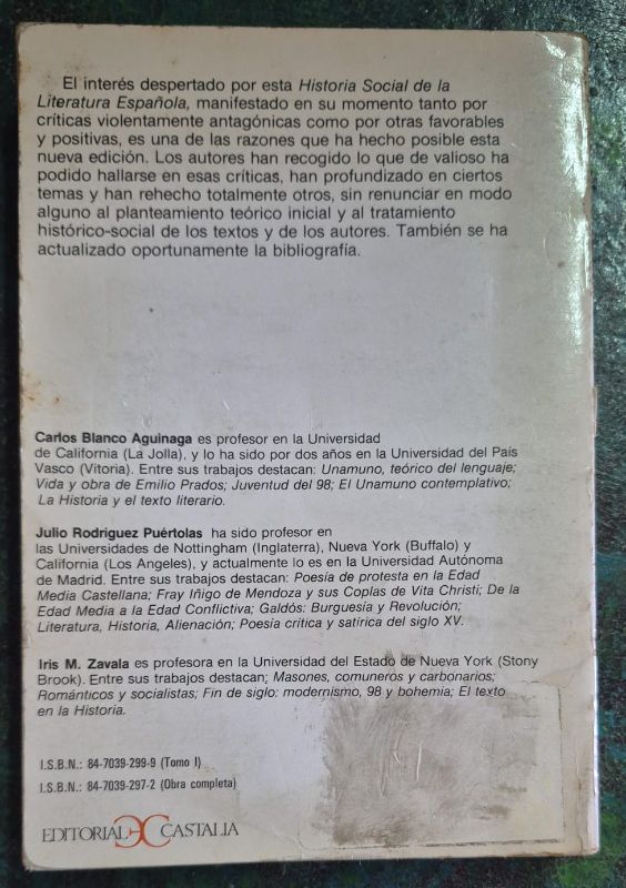 Historia social de la literatura española