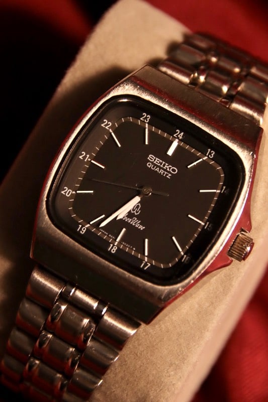 Seiko SilverWave 7546-5090 Black TV Shaped Vintage Quartz Watch