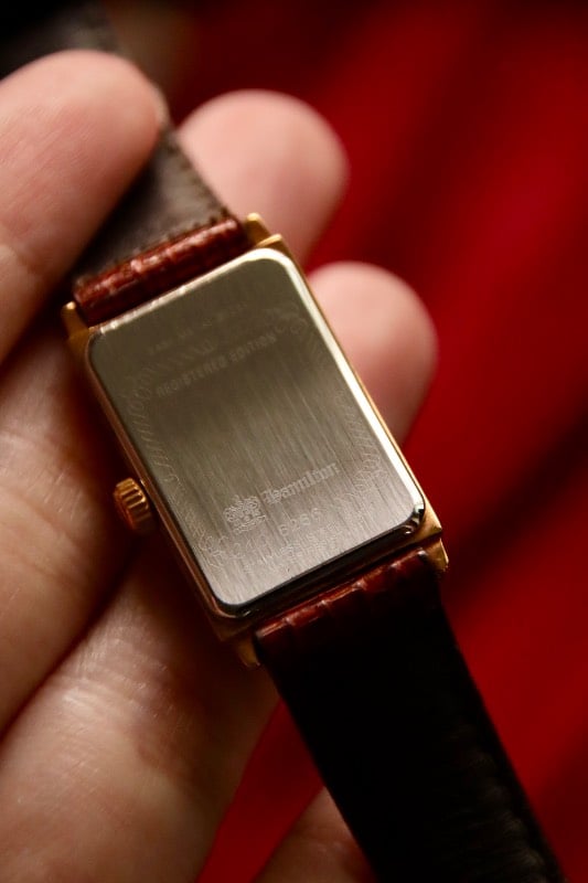 RARE Hamilton Ardmore Model, 6268 Gold Bezel Rectangular Quartz Vintage Watch