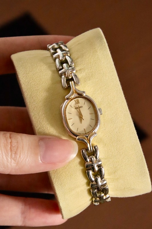 Vintage Seiko Ladies' Oval Case Watch Two-Tone Watch