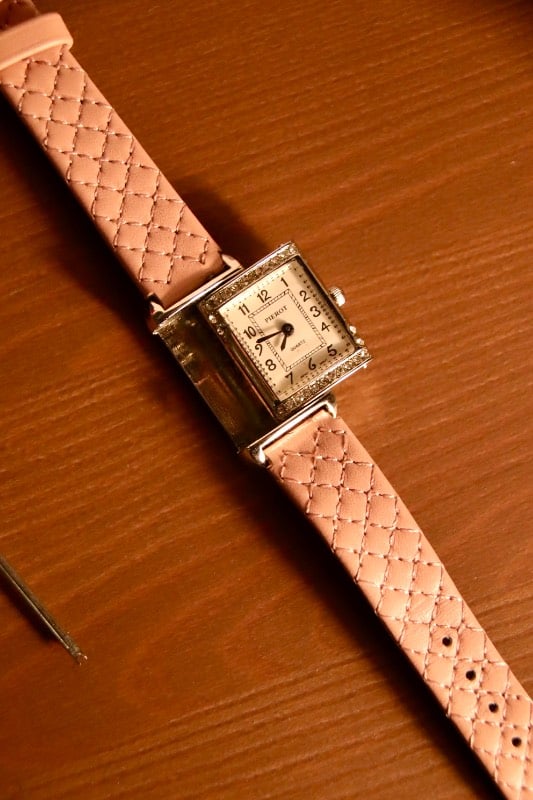 Pierot by Jean Pierre Vintage Rhinestone Square Quartz Watch