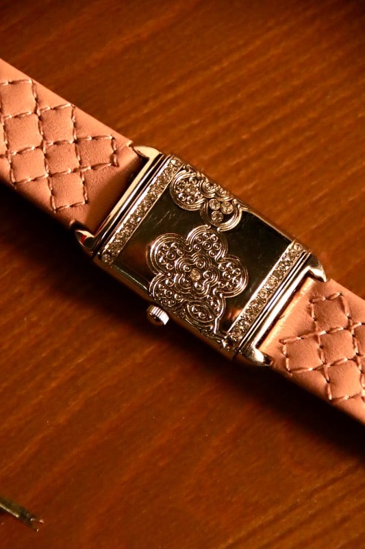 Pierot by Jean Pierre Vintage Rhinestone Square Quartz Watch