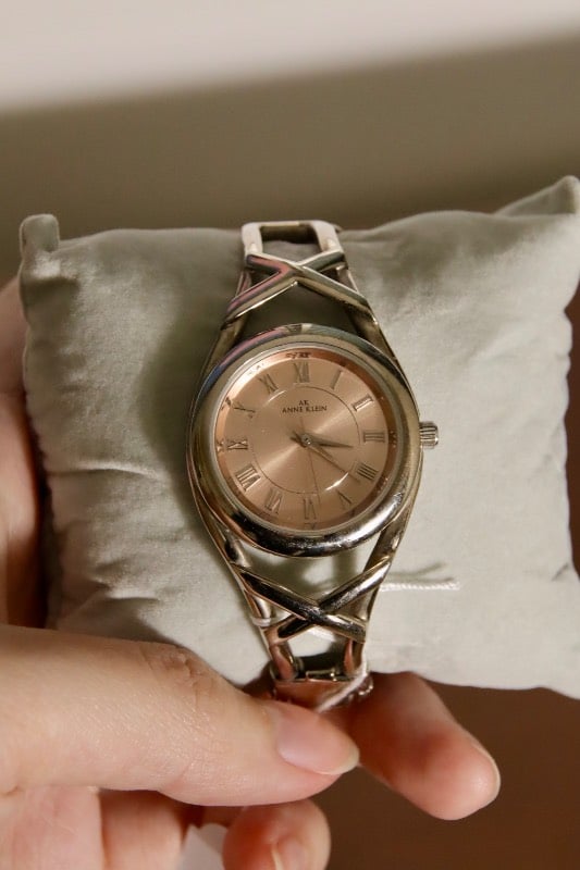 Anne Klein Women's Silver-Tone and Light Pink-Tone Watch