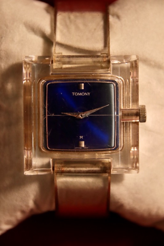 Tomony (Seiko) Square Case Manual Winding Vintage Watch In Blue