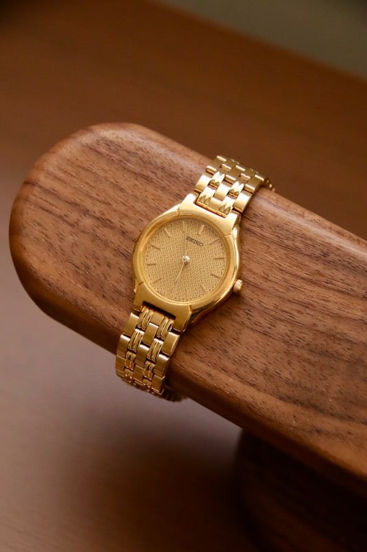 Seiko Gold-Tone Textured Dial Bracelet Watch