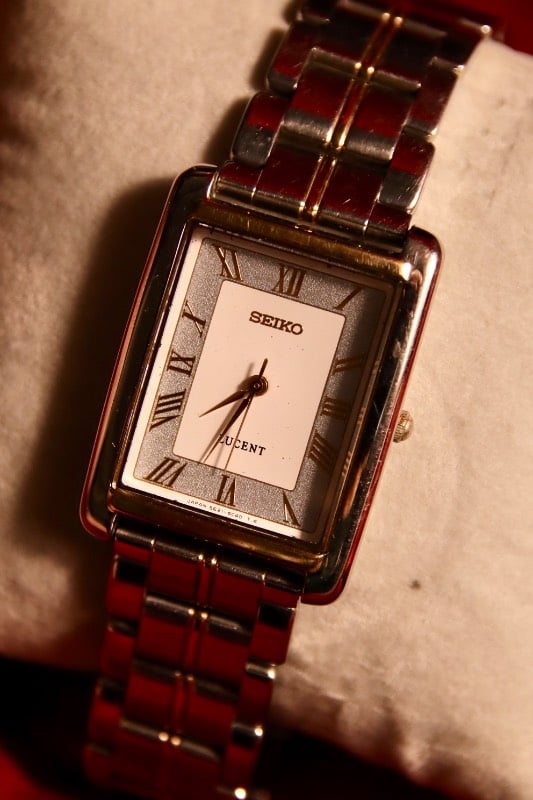 Seiko Lucent Blue Gold Tank Quartz Vintage Watch