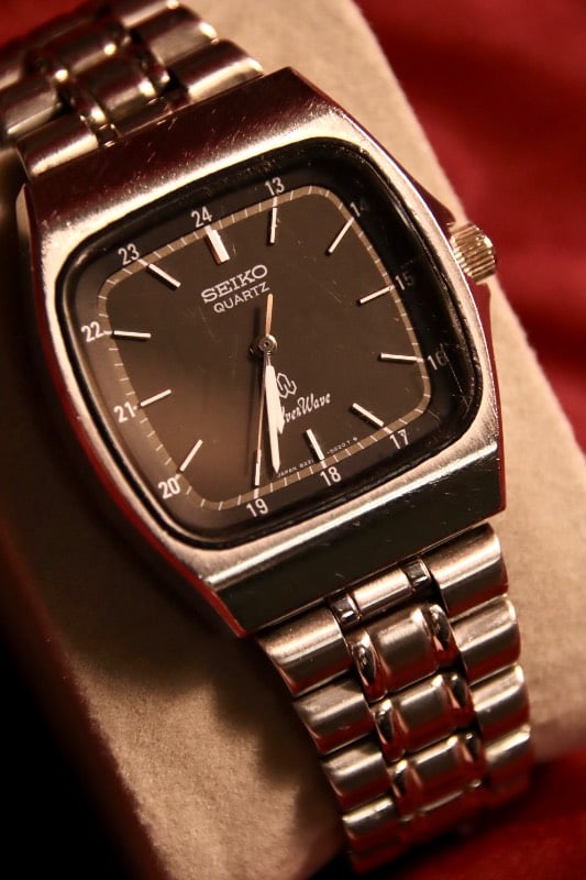 Seiko SilverWave 7546-5090 Black TV Shaped Vintage Quartz Watch