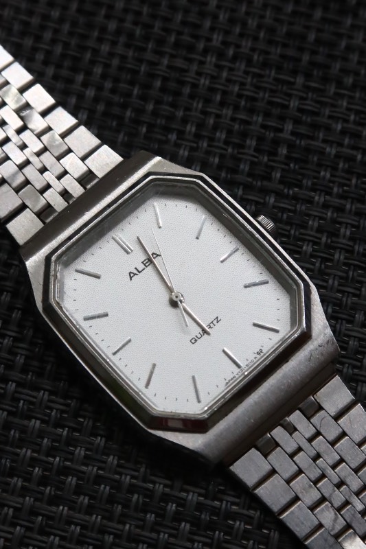 Alba White Tank Quartz Watch