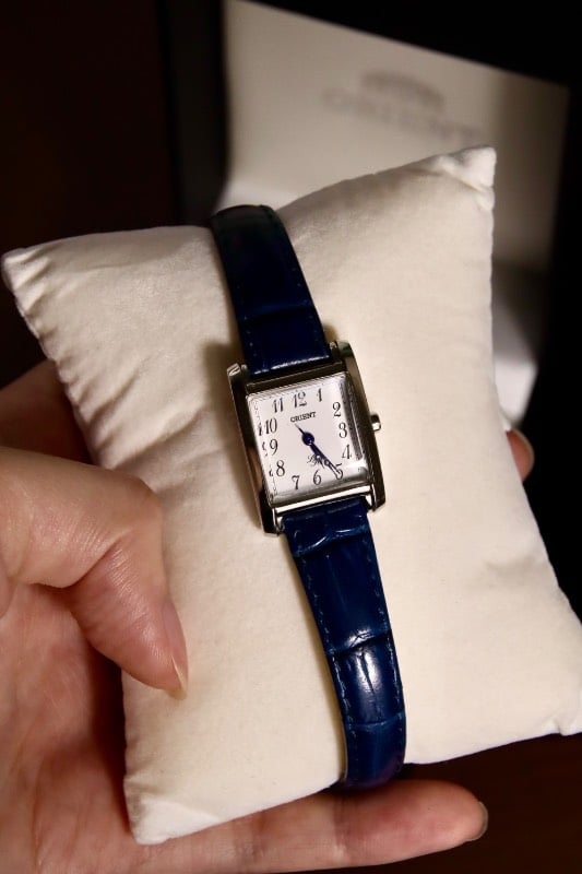 Orient Ladies' Tank Watch In Dark Blue