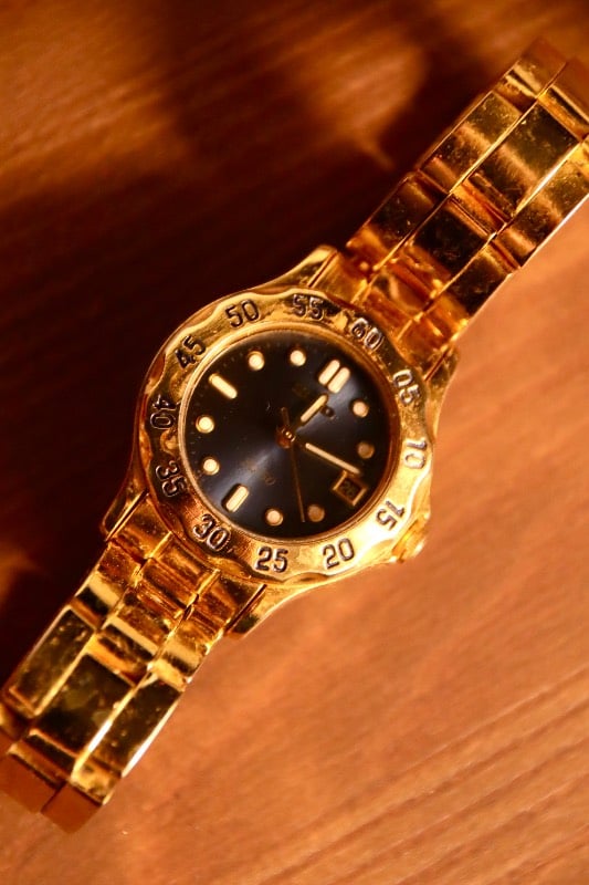 Seiko SQ50 Vintage Gold-Tone Diver Style Quartz Watch
