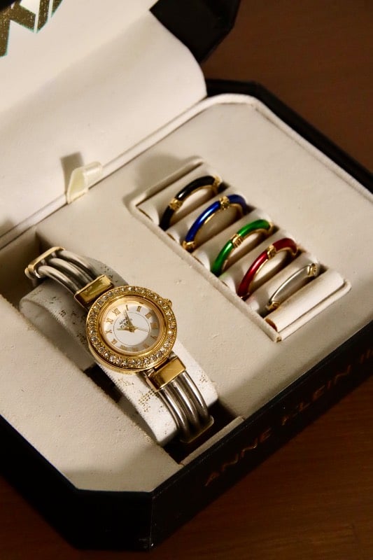 Anne Klein Interchangable Case Ring Bangle Set