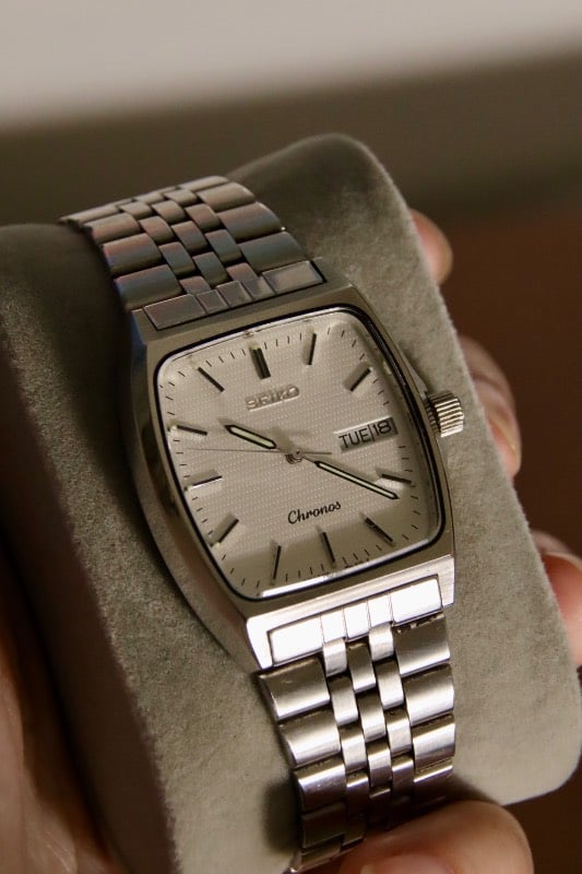 RARE Seiko Chronos TV Shaped Day-Date Quartz Watch