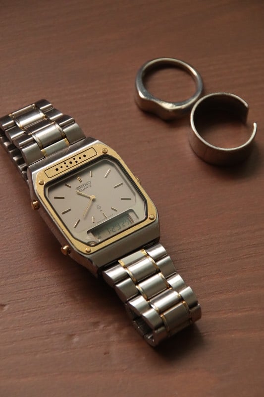 RARE Seiko Analog + Digital Dual Tone Watch