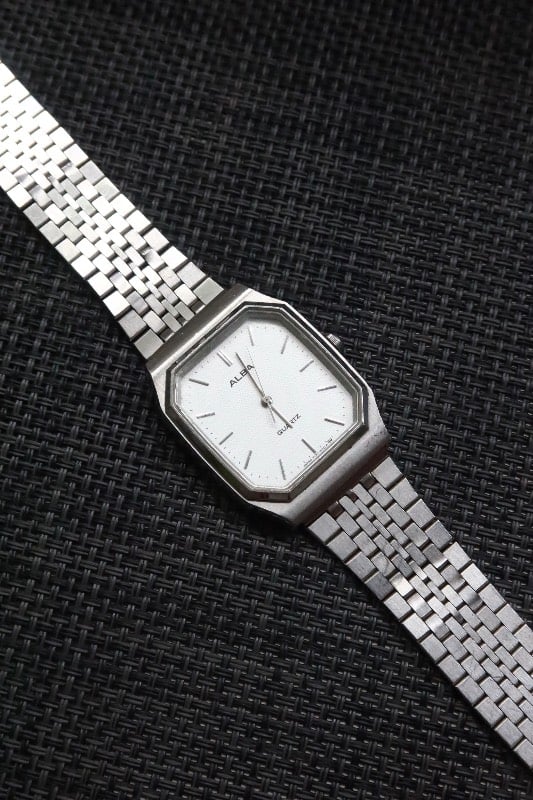 Alba White Tank Quartz Watch