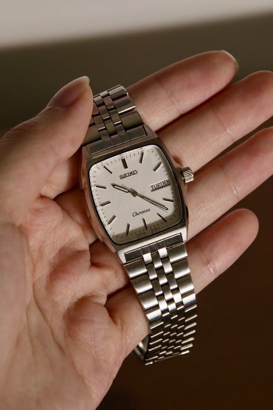 RARE Seiko Chronos TV Shaped Day-Date Quartz Watch