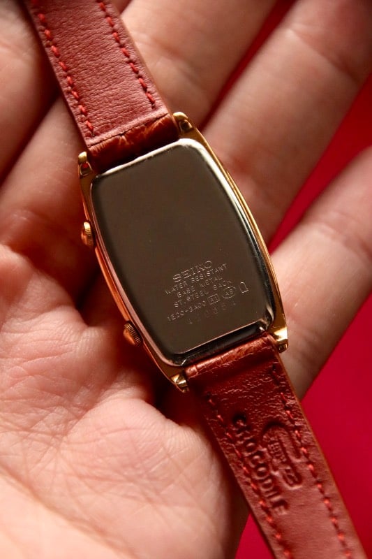 RARE Seiko Noie Dual Time 1E20-3A00 Vintage Watch in Gold